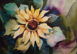 demo negative sunflower painting watercolor watercolorist kathy rathburn los