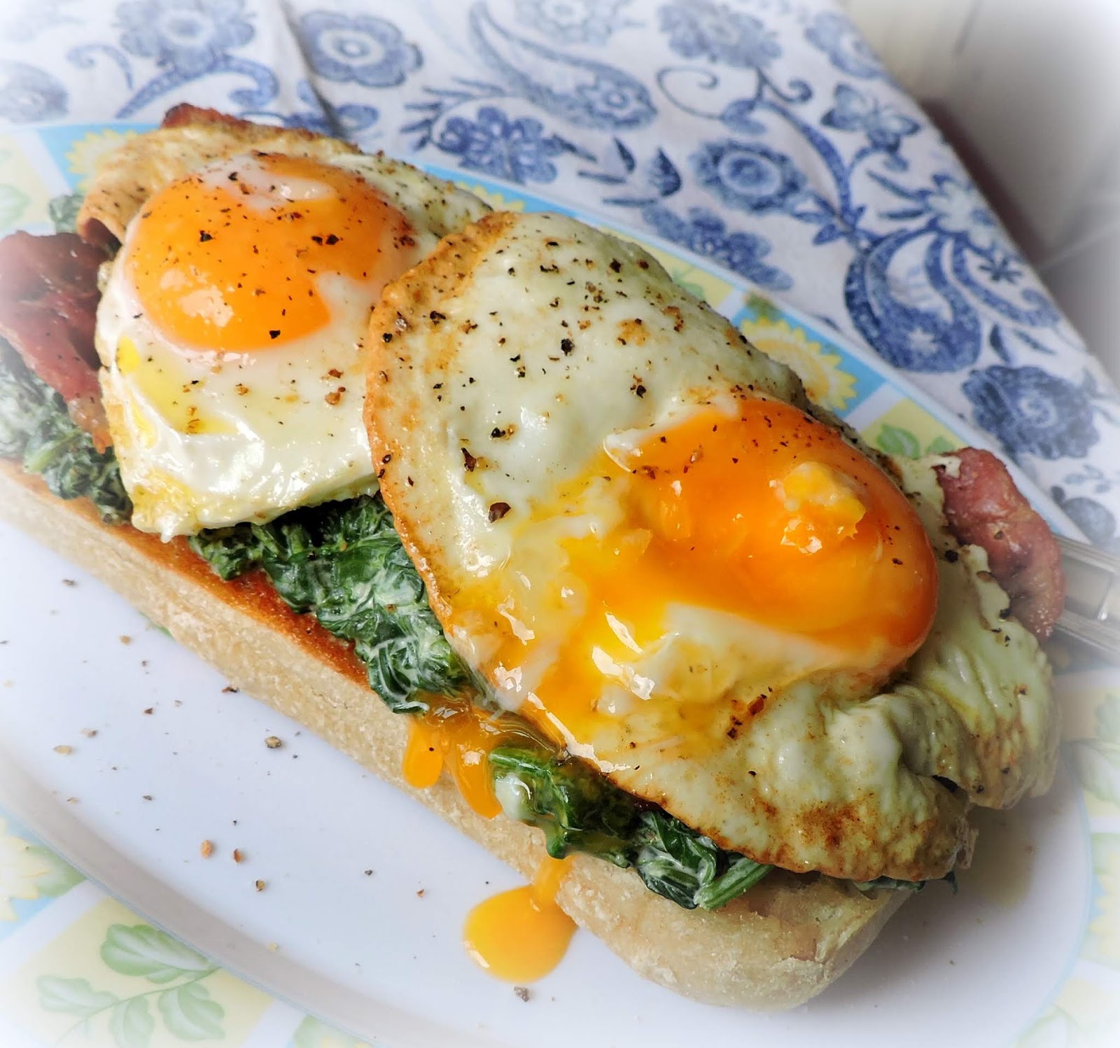 Bacon, Egg & Creamed Spinach on Toast The English Kitchen