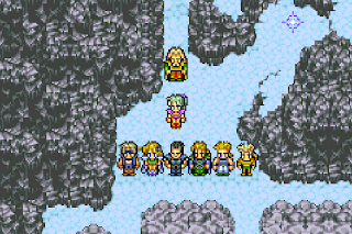 Terra builds the three parties to battle Kefka, during the Battle of Narshe in Final Fantasy VI.