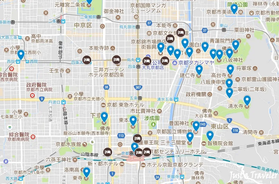 日本-京都-京都住宿-住宿地圖-Map-景點-京都住宿推薦-京都飯店-京都旅館-京都民宿-京都公寓-京都酒店-Kyoto-Hotel-Best-tourist-attraction-Japan