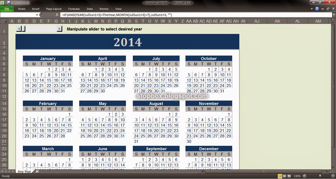 Membuat Kalender Otomatis Dengan MS Excel