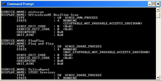 Sc query startup type
