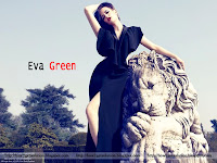 computer wallpaper, eva green, 5221, most recent photo, outdoor in black fashionable dress with statue, posing warmly