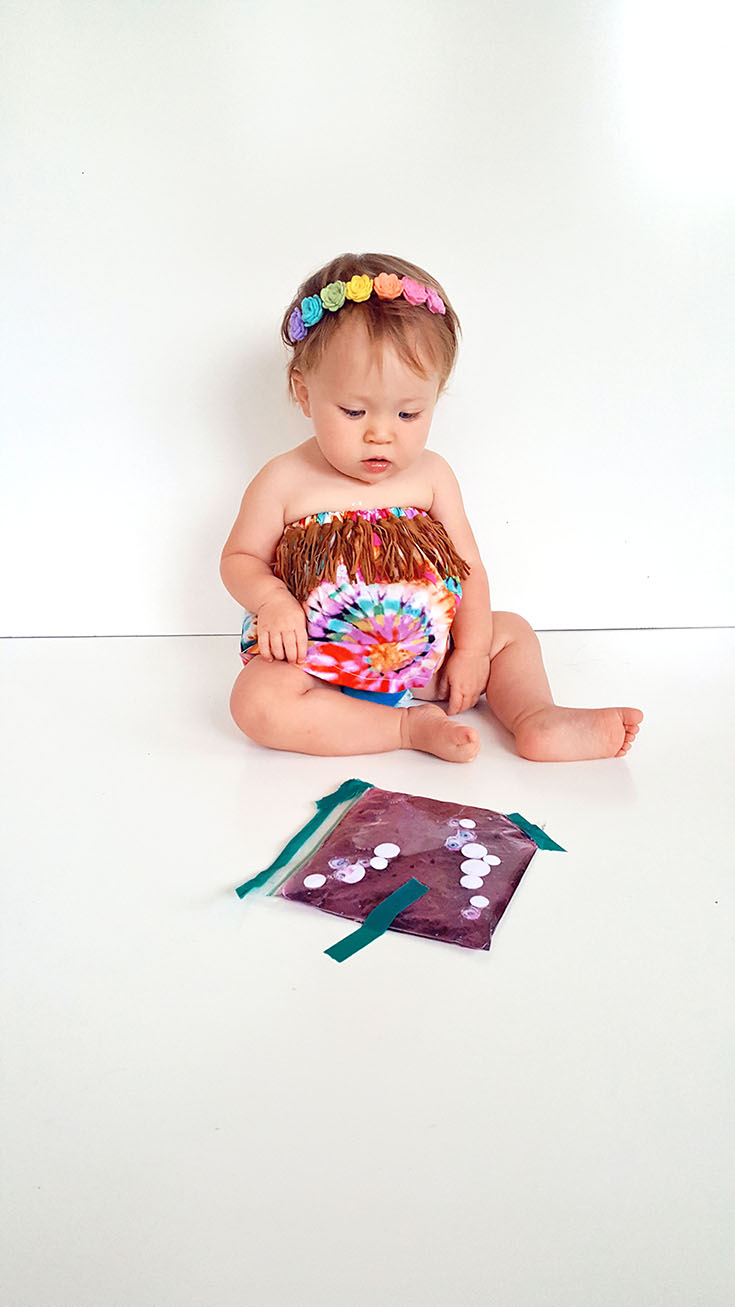 This simple DIY Spooky Googly Eyed Goblin project is fun and a great learning activity! Get the how-to for this project and the details on this sweet little flower child hippie costume!