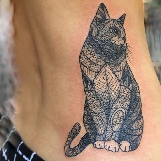 Tatuagens geométricas de gatos Tatuagens geométricas de gatos