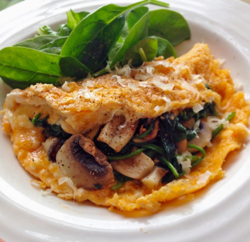 Healthy Intuitions Fluffy Mushroom Spinach Souffle Omelette