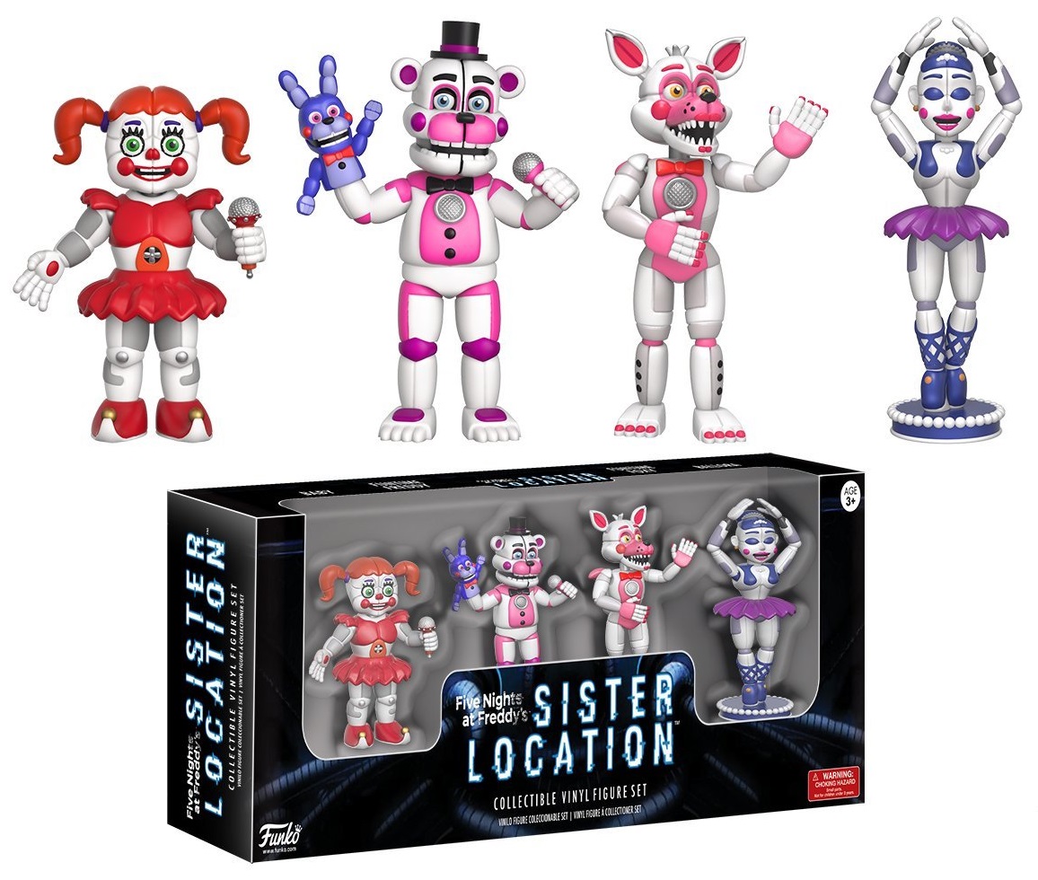 New Toys NFL FNAF FIGURE SET 3 CIRCUS BABY, FUNTIME FREDDY, FUNTIME FOXY, BALLORA