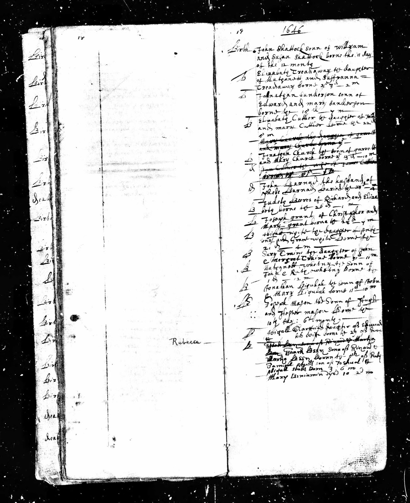 GeneaMusings 1646 Birth Record of Nathaniel Whitney (16461733) in
