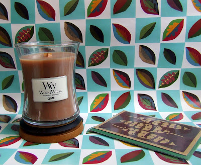 WoodWick candle and Falling Leaves giftwrap WoodWick candle and Falling Leaves giftwrap