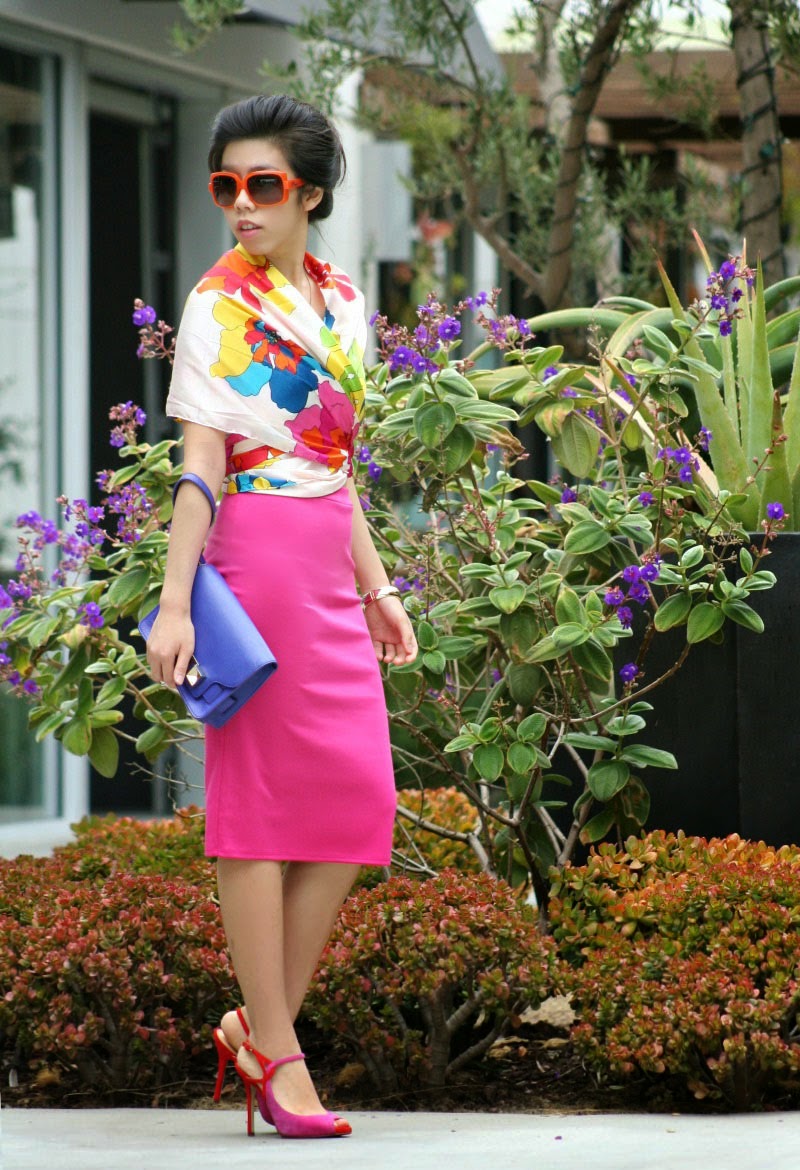 Scarf Top + Pencil Skirt Adrienne Nguyen
