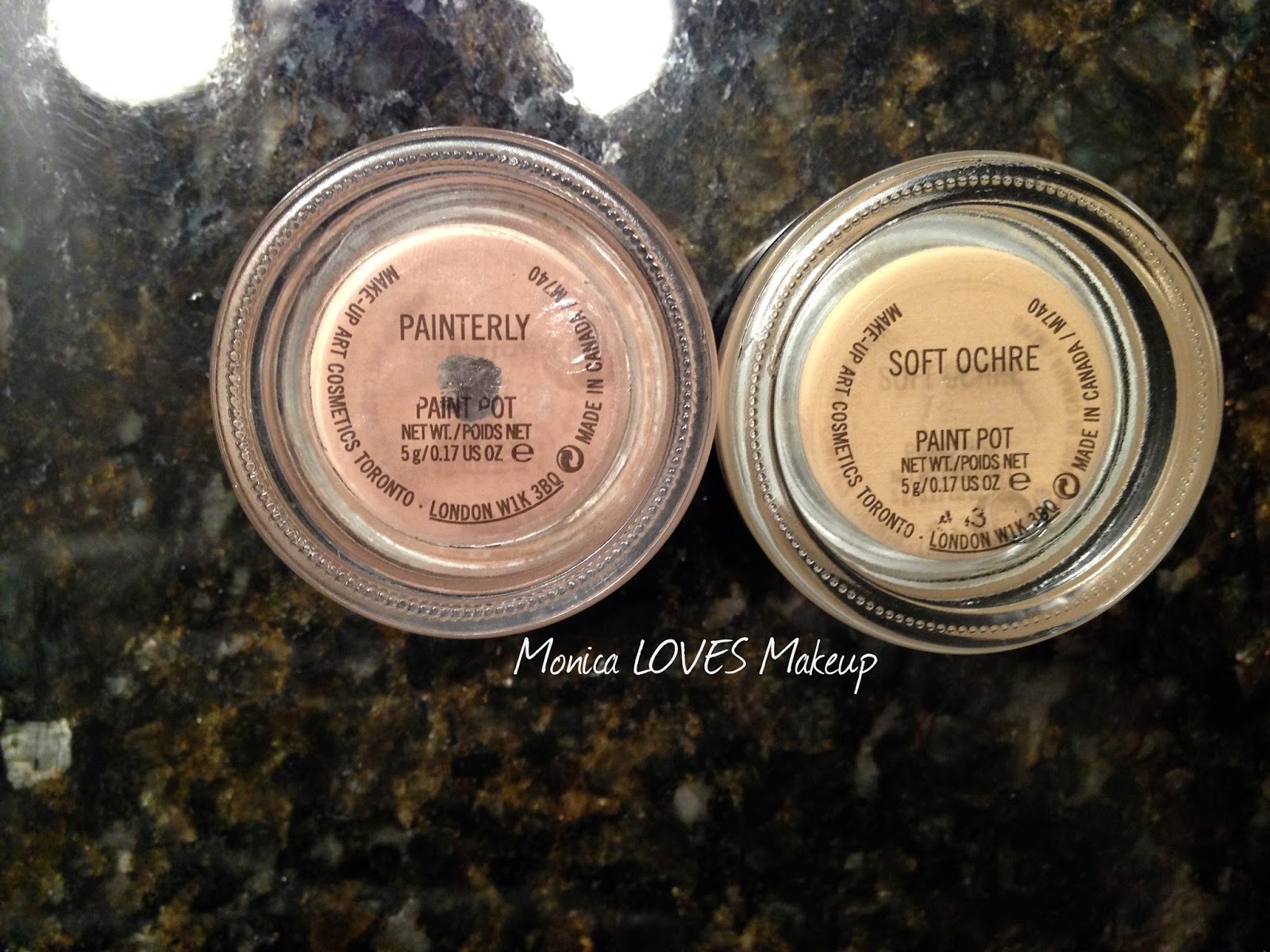 Monica LOVES Makeup MAC "Painterly" Paint Pot VS. MAC "Soft Ochre