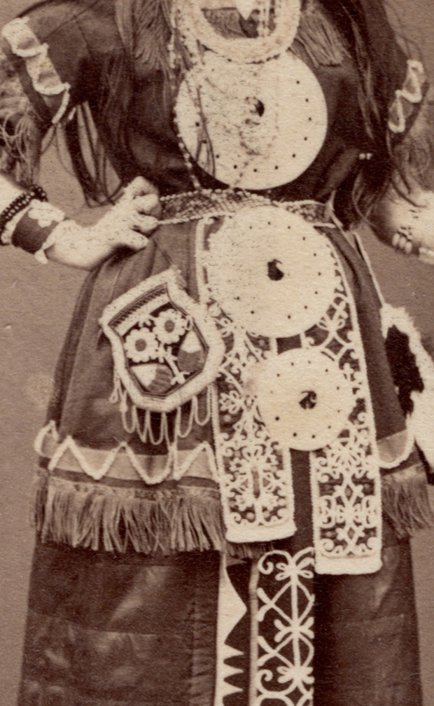 Historic Iroquois And Wabanaki Beadwork A Rare 19th Century Photograph Of An Individual Wearing