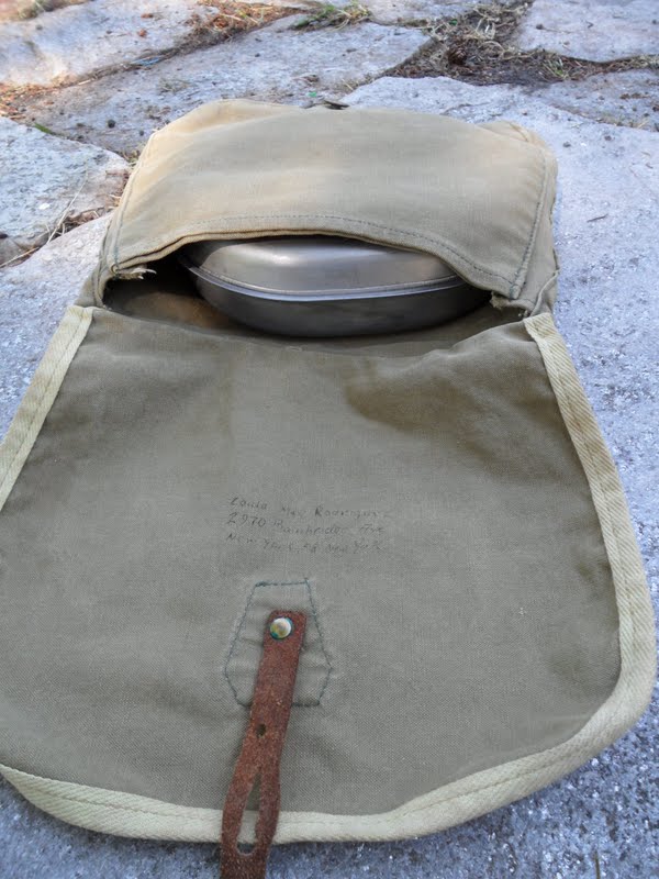 Four Bees WW1 & WW2 US Mess Silverware, Canteen, and Mess Kit Bag