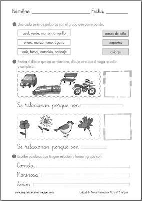 Resultado de imagen de ficha campo semantico