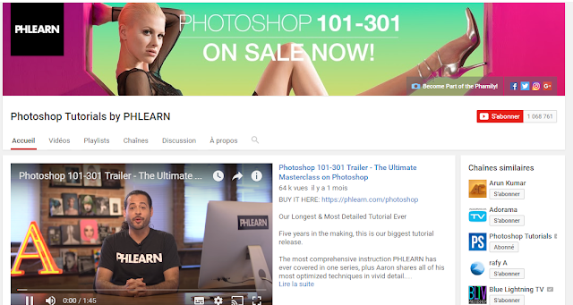 أفضل قنوات اليوتيوب التعليمية لاحتراف الـ Photoshop - Learning 