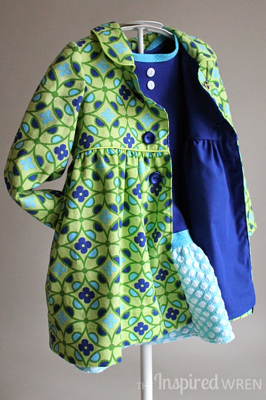 Bright pattern and darling silhouette -- great combo | Penny Vintage Coat Set sewn by The Inspired Wren
