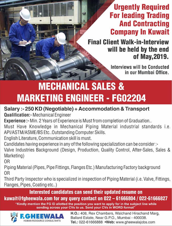 Mechanical Sales & Marketing engineer Mechanical Sales & Marketing engineer