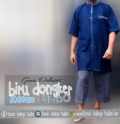 Baju Gamis Pria Katun Nikibo Biru Dongker Baju Gamis Pria Katun Nikibo Biru Dongker