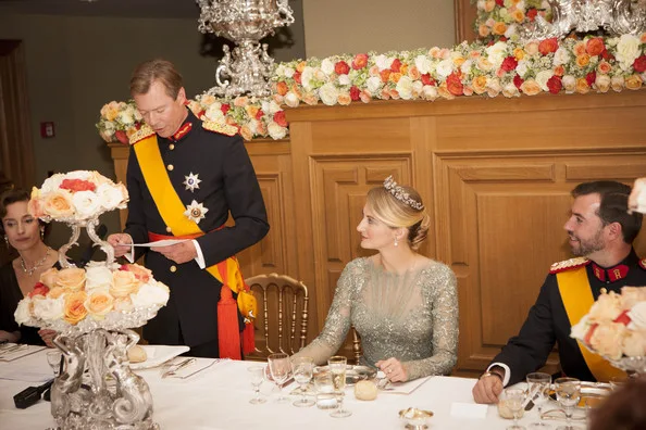 Gala dinner for the wedding of Prince Guillaume Of Luxembourg and Stephanie de Lannoy at the Grand-ducal Palace on October 19, 2012 in Luxembourg, Luxembourg. The 30-year-old hereditary Grand Duke of Luxembourg is the last hereditary Prince in Europe to get married