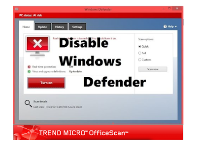 Deactivate Windows Defender While Using Trendmicro OfficeScan