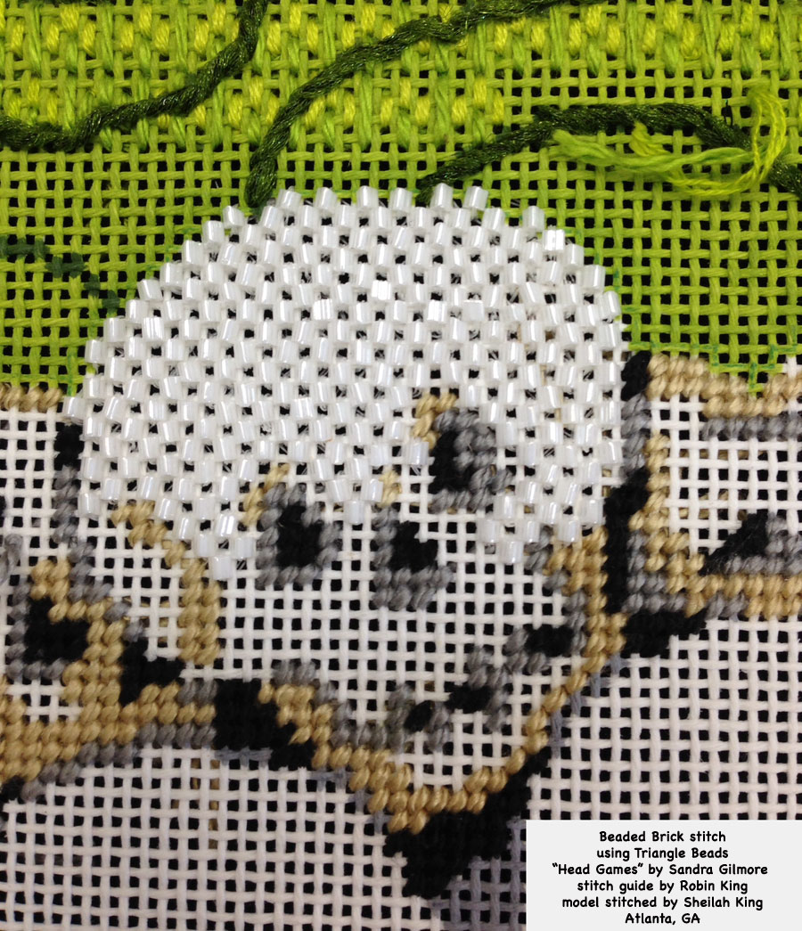 Needlepoint Study Hall Bricked Beading (aka Beaded Brick Stitch) with