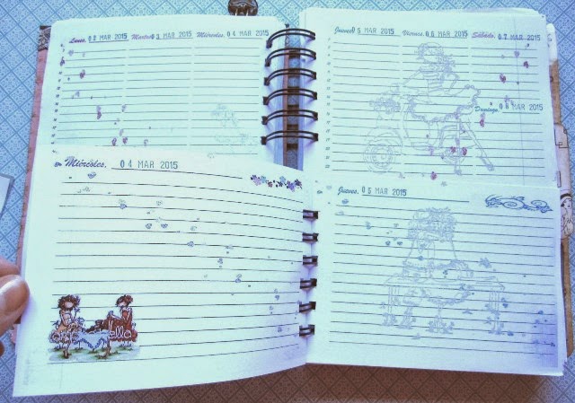 scrap-agenda A Ladies Diary - Graphic45 pagina semana-dia vista