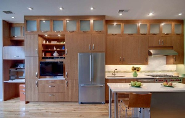 5 Clever Ways To Decorate The Awkward Space Above Your Kitchen The Above Example Uses Open Shelves Which Add A Strong Statement To Simple Wall Cabinets Items D Make Do As Beautiful Display Ornaments And
