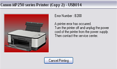 Masalah yang terjadi pada printer canon