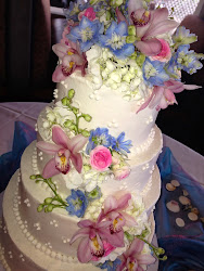 flowers cascading cake buttercream