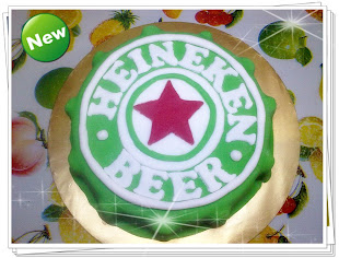 Heineken beer fondant 3D cake
