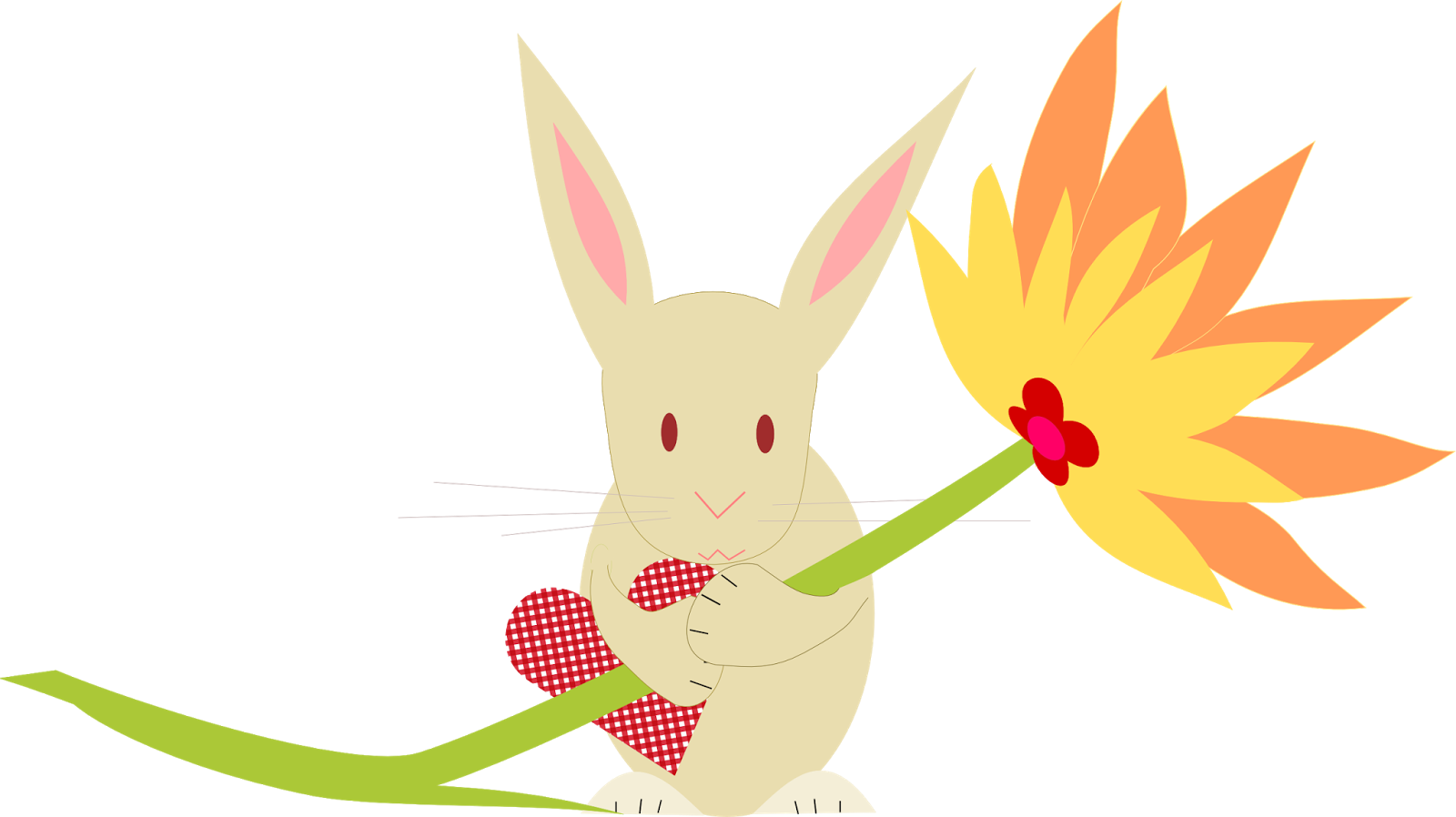 free digital bunny with huge flower scrapbooking embellishment - Hase