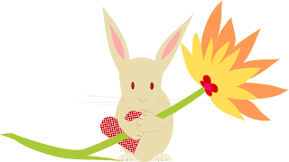 free digital bunny with huge flower scrapbooking embellishment - Hase