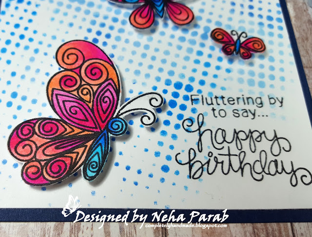 Butterfly Card by August Guest Designer Neha Parab | Beautiful Wings Stamp Set by Newton's Nook Designs #newtonsnook #handmade