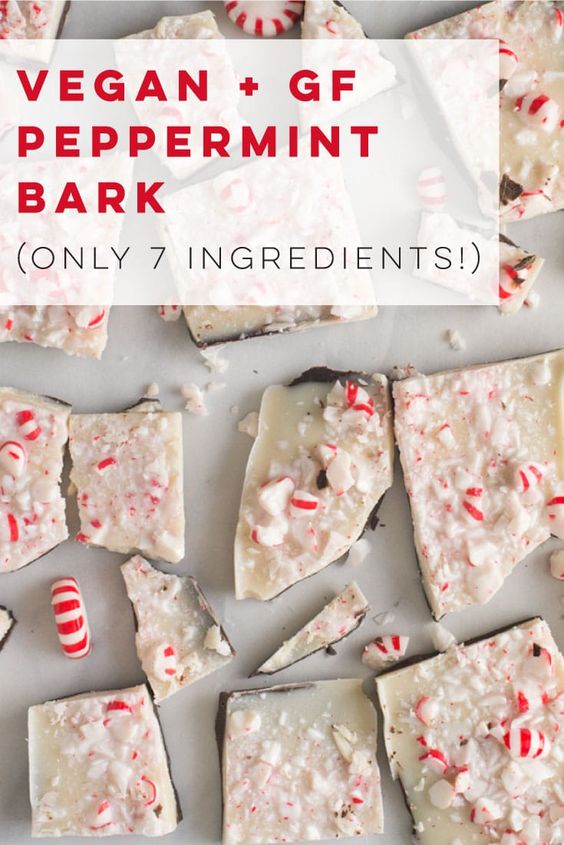 Vegan Peppermint Bark -- This simple seven-ingredient peppermint bark recipe is perfect for the holidays. Smooth dark chocolate, a peppermint coconut butter layer, and crushed candy canes is the perfect combination for an easy and healthy Christmas candy. #vegan #glutenfree #paleo #christmas #candy #dessert