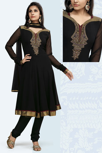 Black Color A-line Suit 2012 Women Fashion - Long Kameez Suit ~ Ladies ...