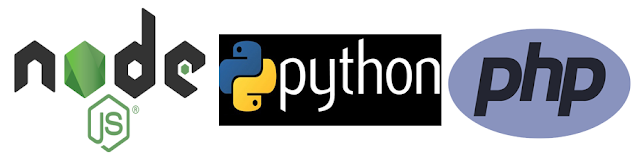 node js,python,php