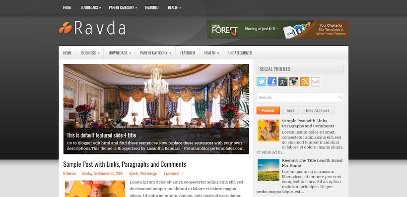 Ravda Free Blogger Template