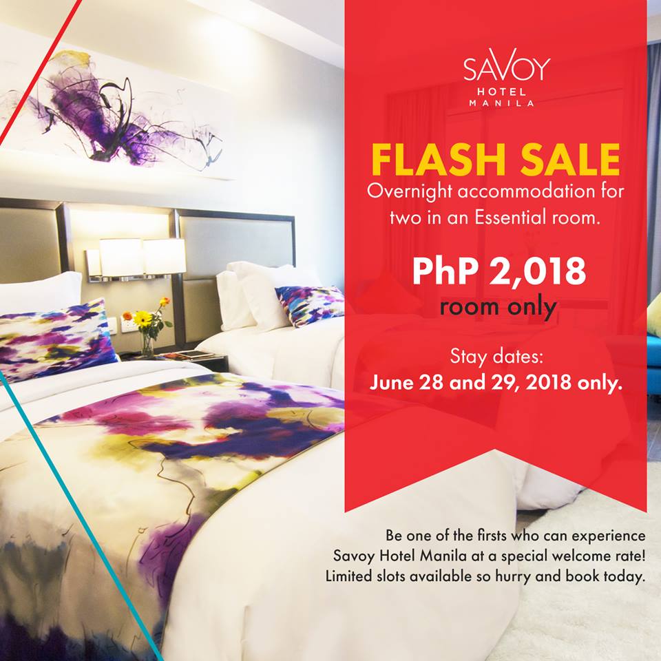Manila Shopper: Savoy Hotel Flash SALE: June 2018