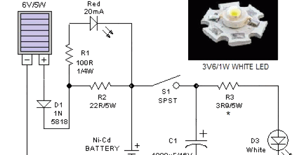 Simple Solar Lantern Circuit Diagram