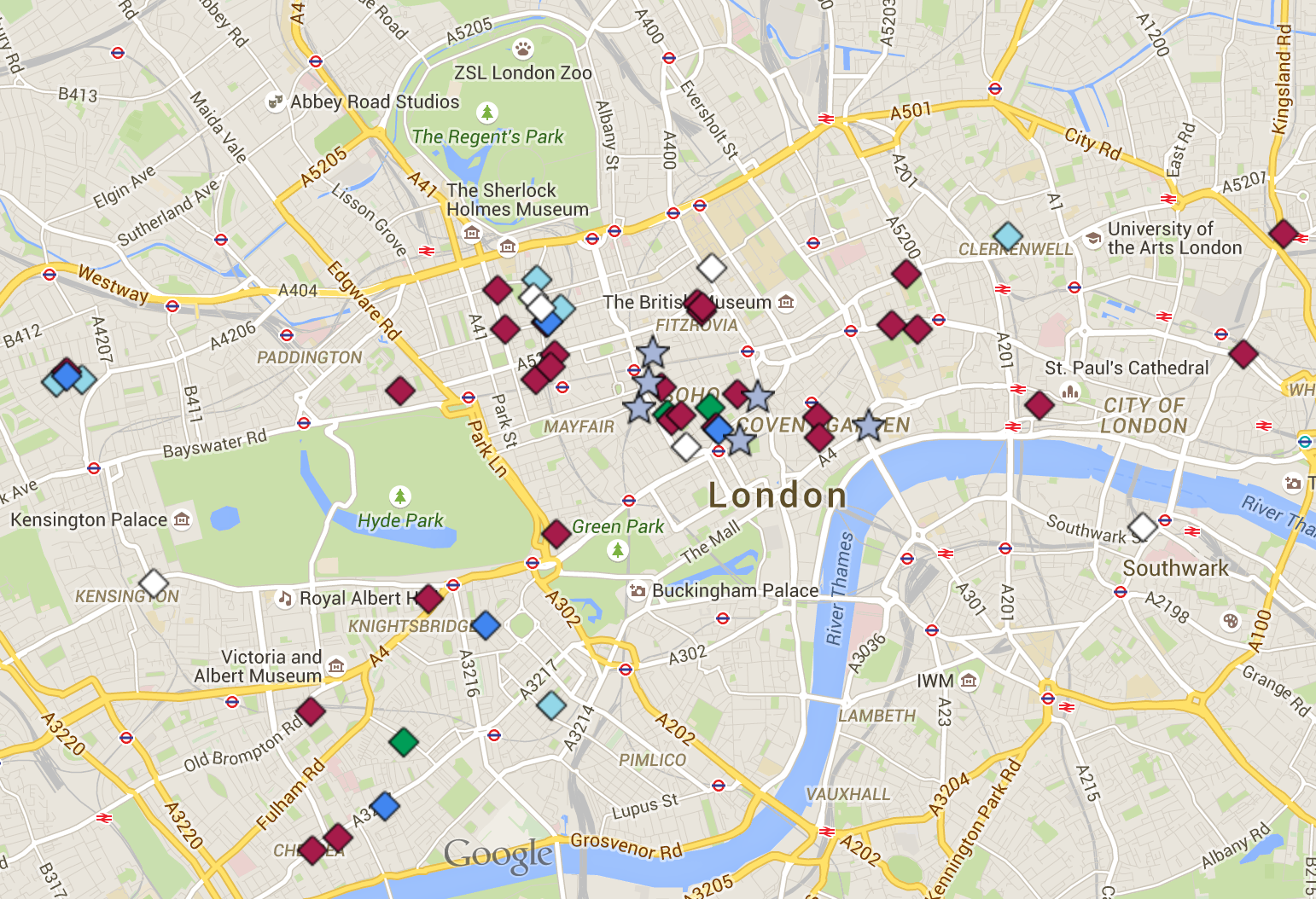 London Hotspots Map guide