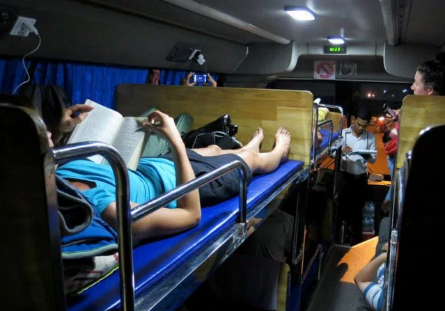 Cambodia Transportation: The Giant Ibis night bus, Phnom Penh-Siem Reap