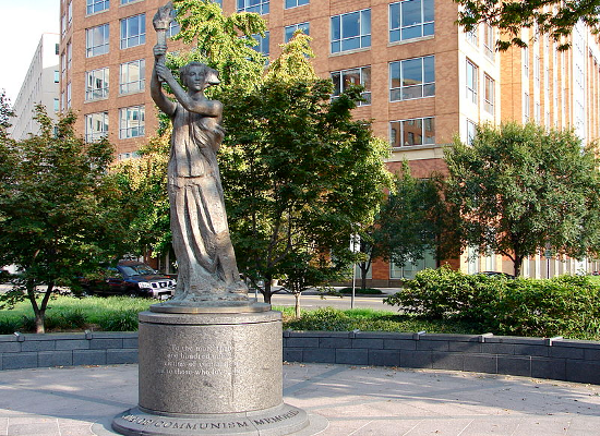 “Victims of Communism Memorial” in Washington DC by Thomas Marsh (ca. 2007). A recreation of the statue “Goddess of Democracy” erected in Tianamen Square in 1989. “Victims of Communism Memorial” in Washington DC by Thomas Marsh (ca. 2007). A recreation of the statue “Goddess of Democracy” erected in Tianamen Square in 1989.