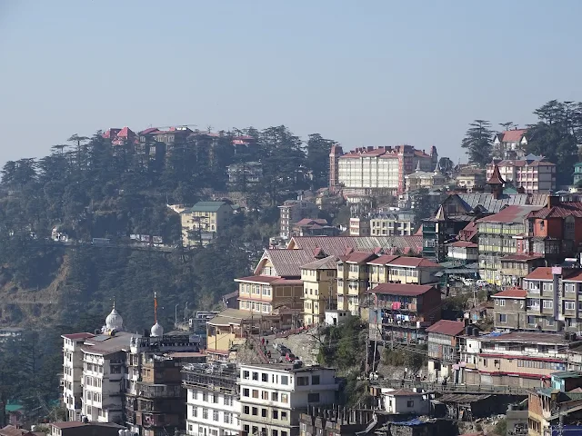 Shimla mall road view from below