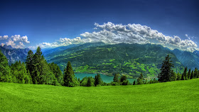 Lush Green Grass Mountain Full HD Nature Background Free Wallpapers Downloads for Laptop PC Widescreen