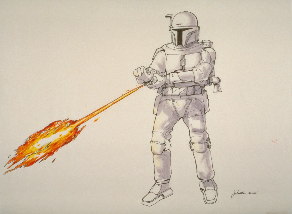 Original Boba Fett Star Wars Concept Artwork by Ralph McQuarrie