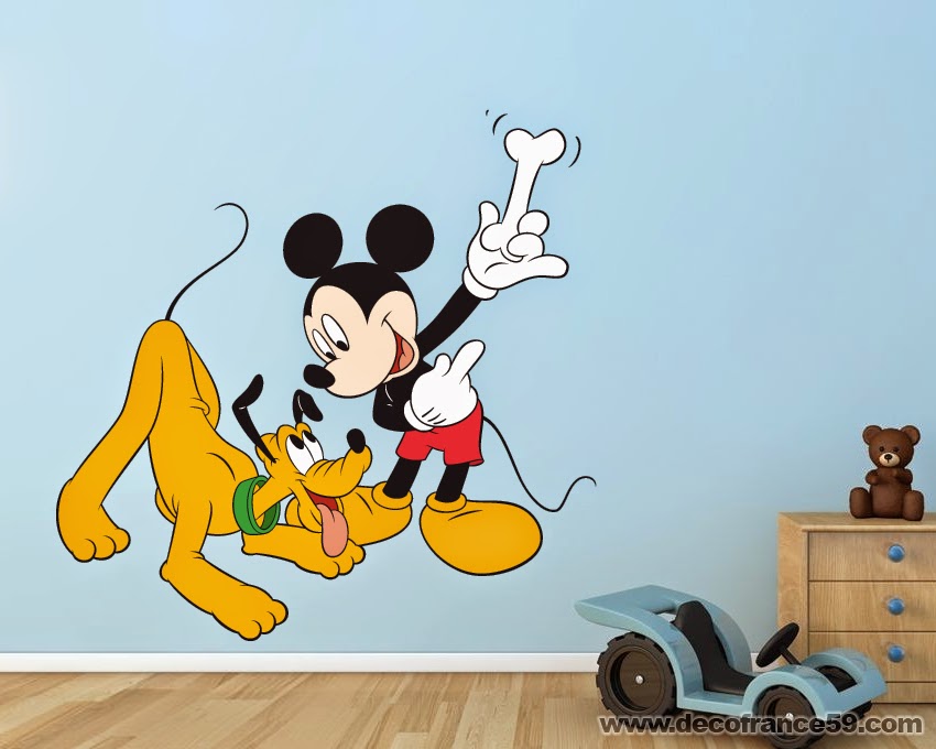 Stickers muraux multicolores disney | Mickey Mouse et Pluto