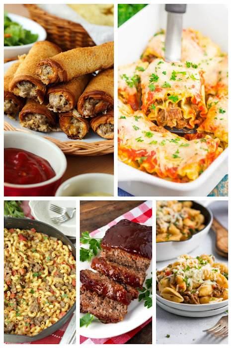 Are you looking for some ground beef dinner recipes? Is your freezer packed with ground beef and you just don't know what to make? Use this collection of 75 Ground Beef Dinner Ideas to give you some inspiration on what to make for dinner tonight! #groundbeef #dinner 