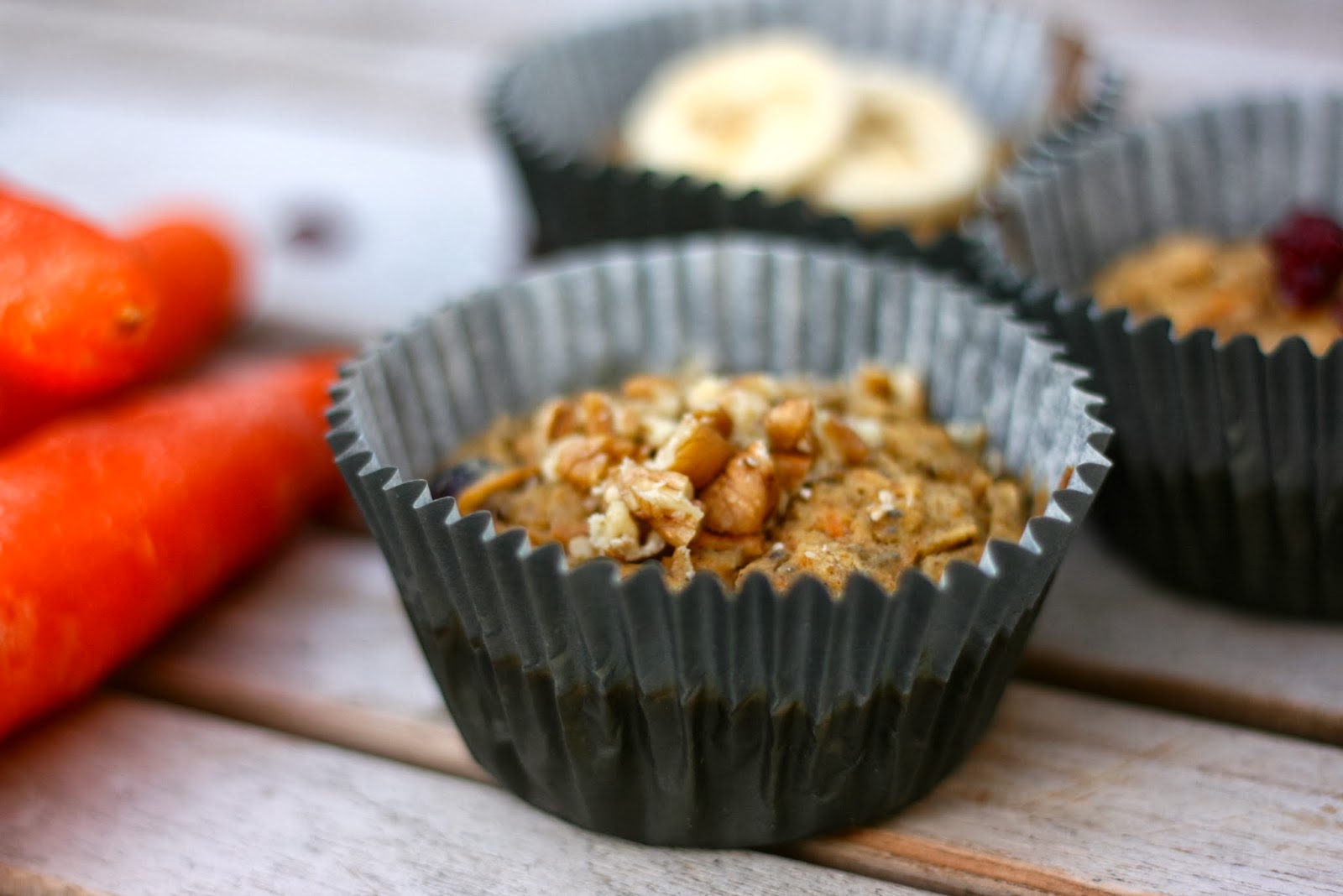 smartmat Gulrotmuffins med tørkede tranebær uten gluten og melk og