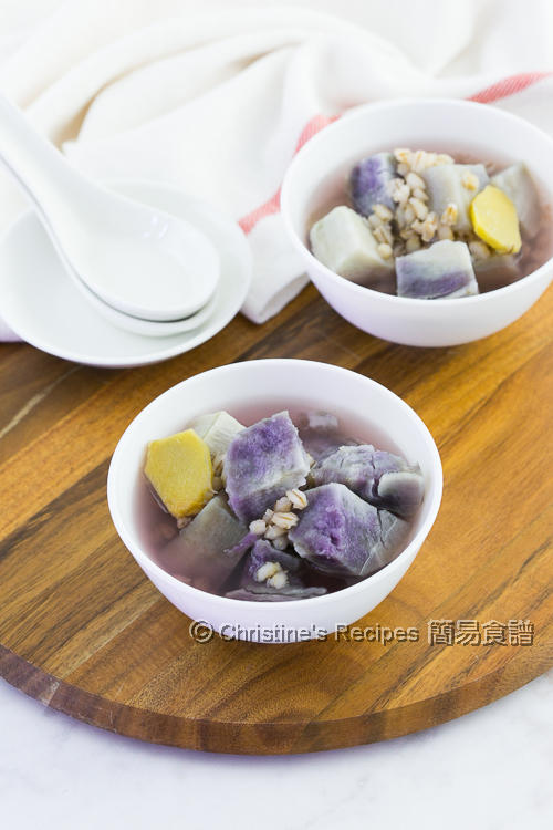 紫芯番薯薏米糖水 Purple Sweet Potato and Pearl Barley Dessert Soup01