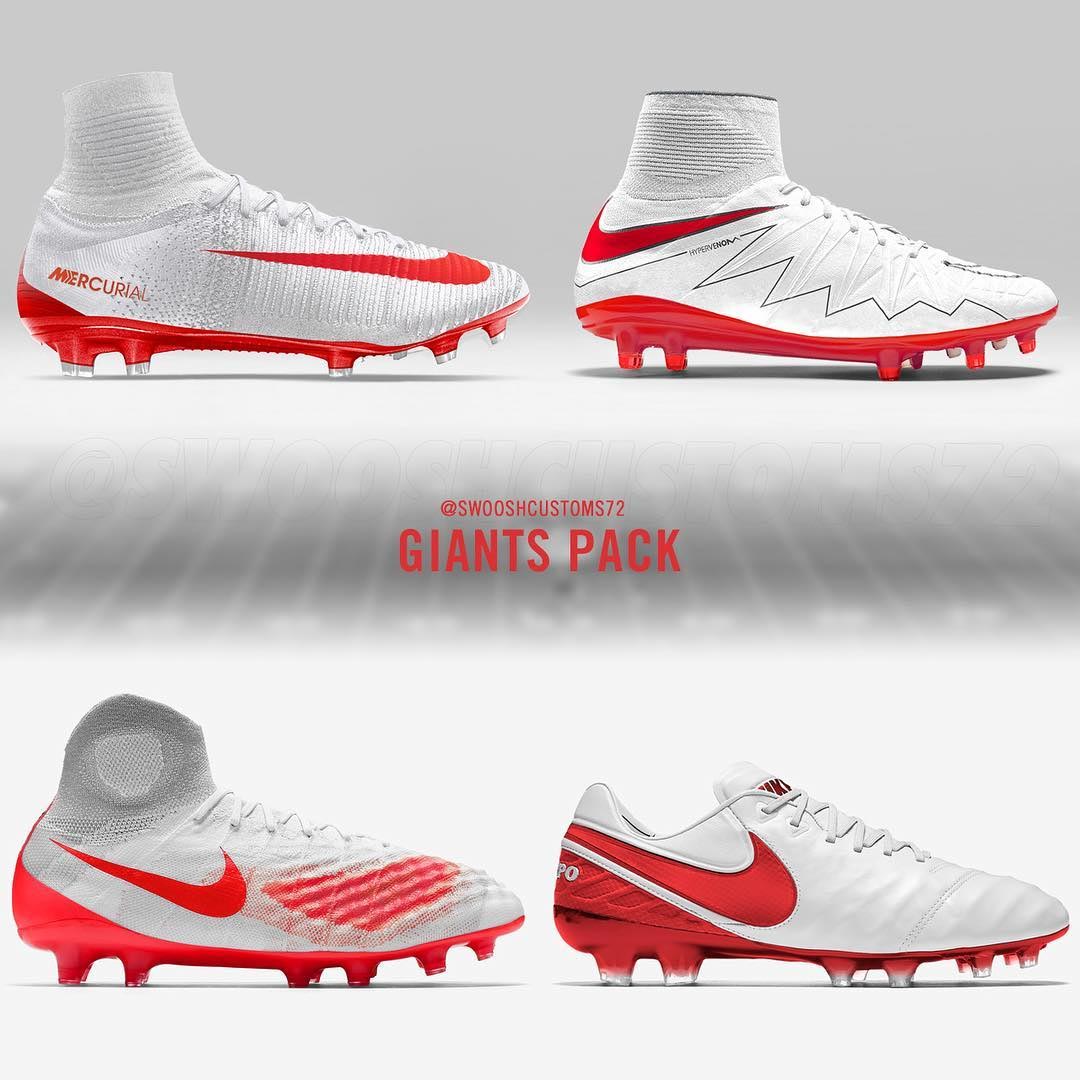 White and Red Nike Concept Boots by Swoosh Customs Footy Headlines